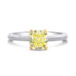 Fancy Yellow Cushion Diamond Solitaire Ring