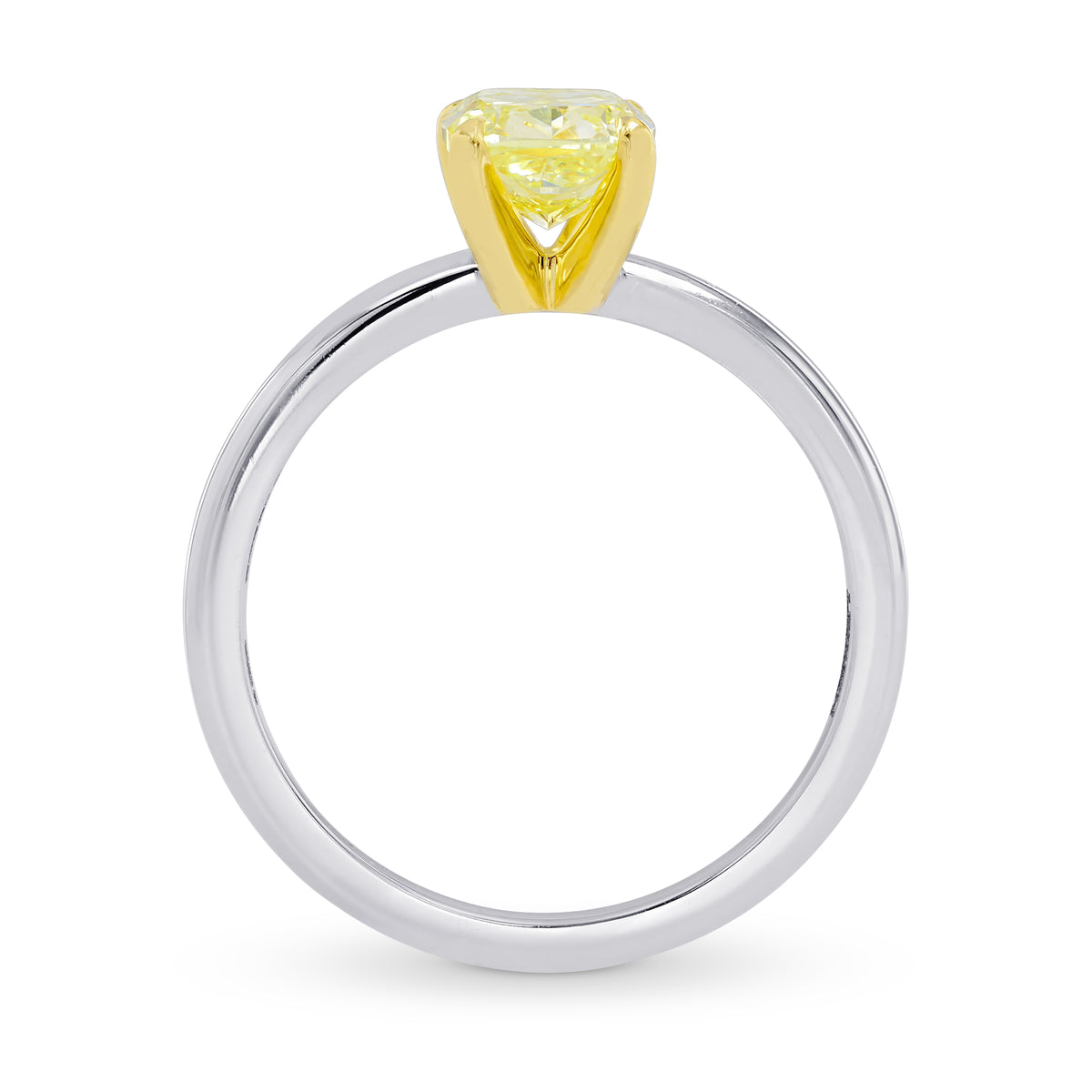 Fancy Yellow Cushion Diamond Solitaire Ring