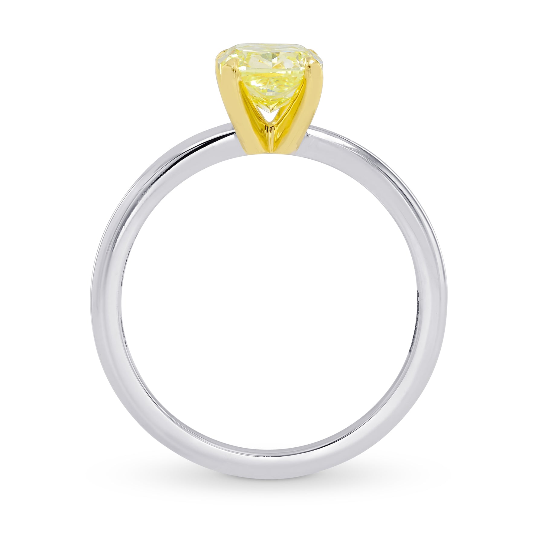 Fancy Yellow Cushion Diamond Solitaire Ring