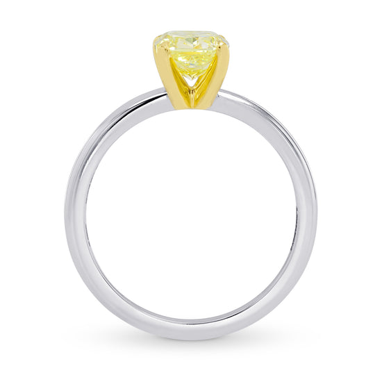 Fancy Yellow Cushion Diamond Solitaire Ring