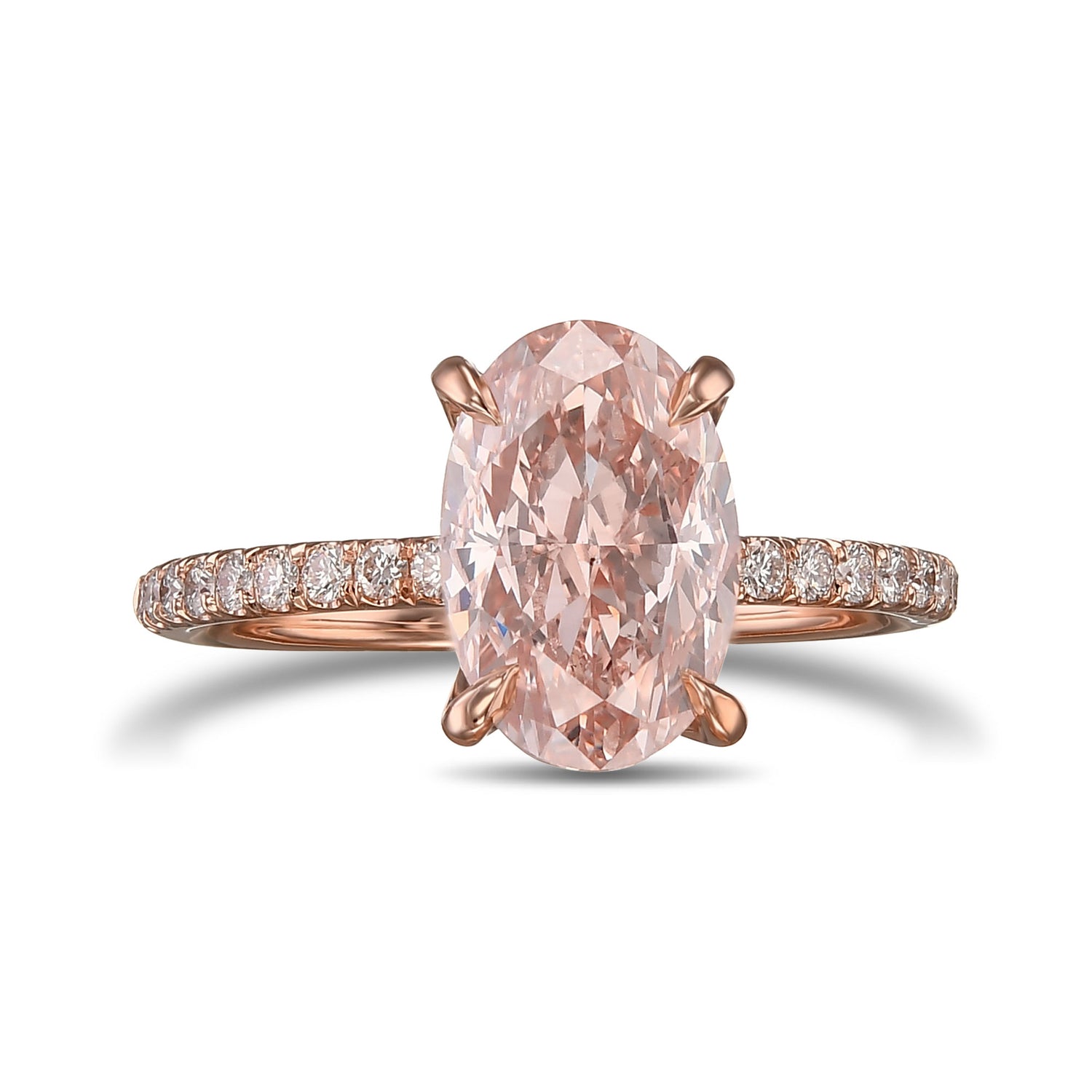 Elegant Solitaire Pave Side Stone Ring Setting