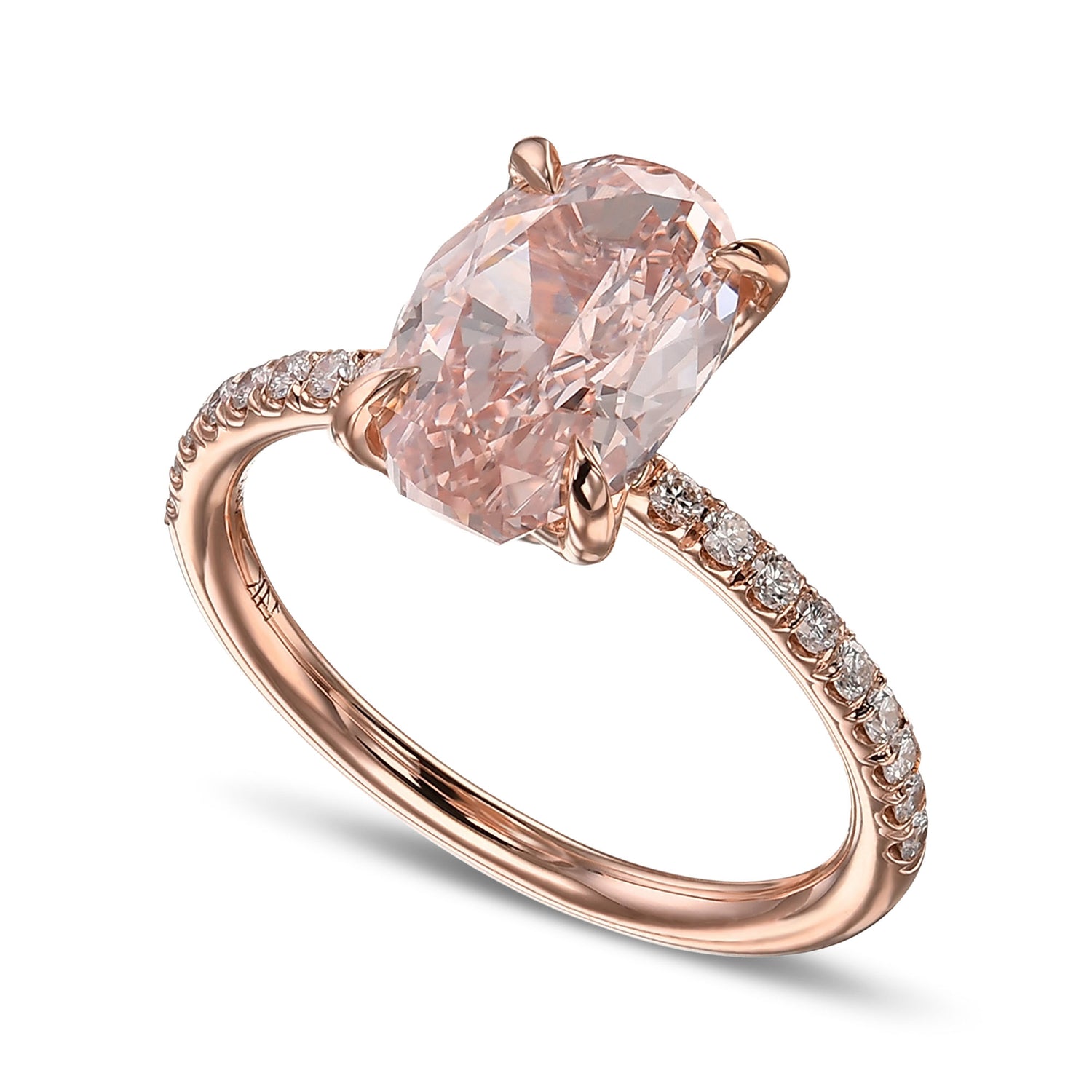 Elegant Solitaire Pave Side Stone Ring Setting - 3