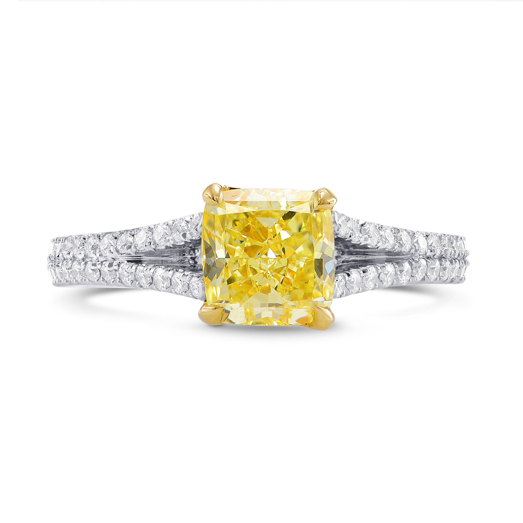 Solitaire Ring with Open-pave Split-Shank