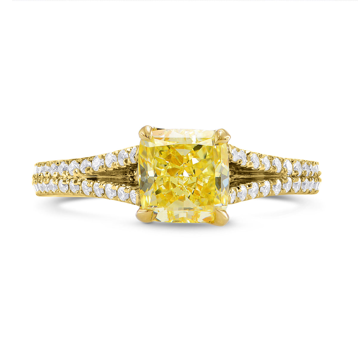 Solitaire Ring with Open-pave Split-Shank - 3