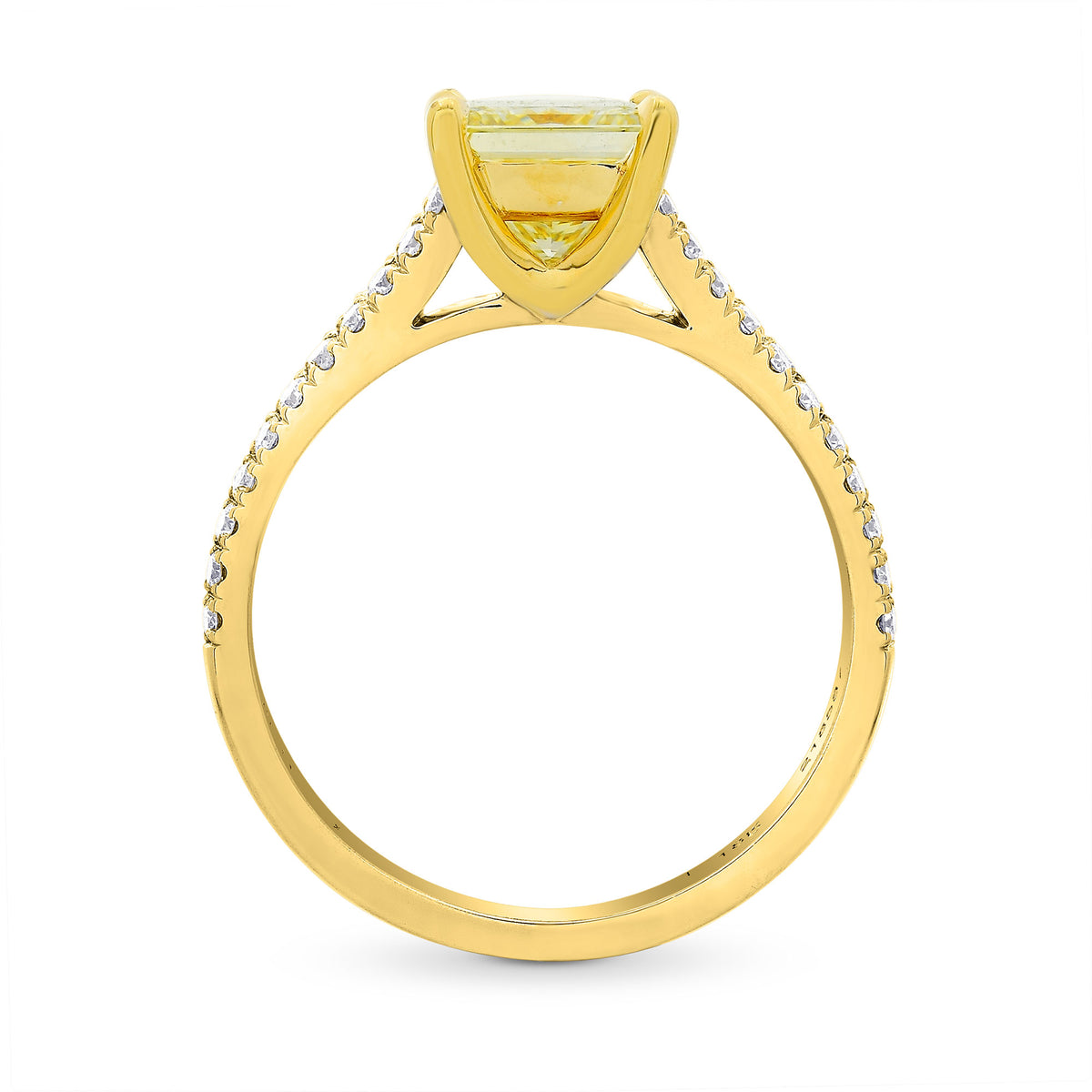 Solitaire Ring with Open-pave Split-Shank - 4