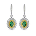  Vivid Green Emerald and Fancy Vivid Yellow Diamond Drop Earrings