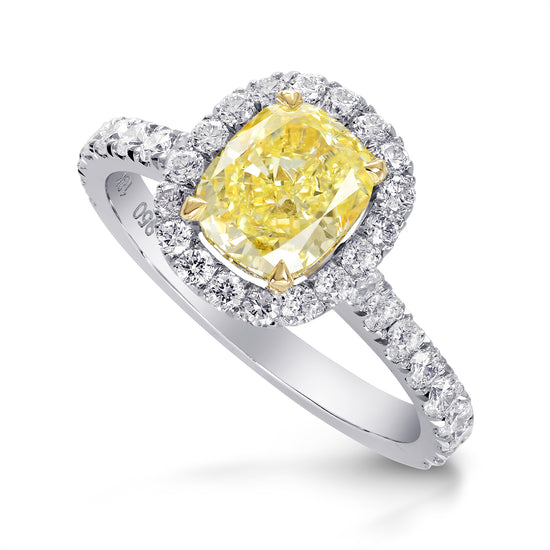 [FANTASY] Fancy Yellow Cushion Halo Ring