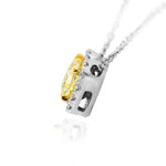 Fancy Yellow Cushion Diamond Halo Pendant