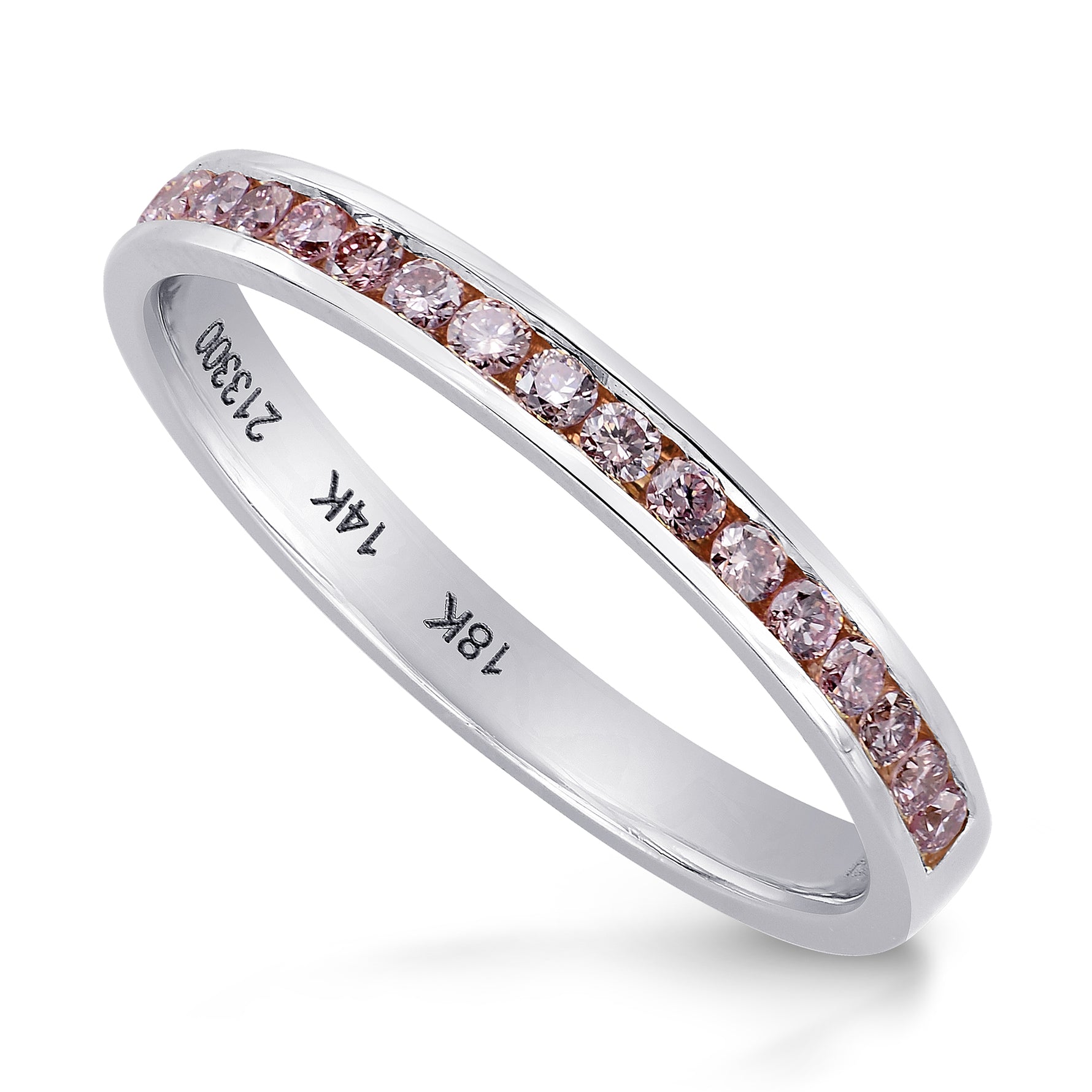 Fancy Light Pink Diamond Channel-set Wedding Band Ring