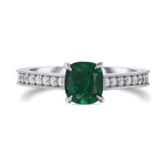 V-prong Solitaire and Milgrain Pave Side-stone Ring Setting - 6