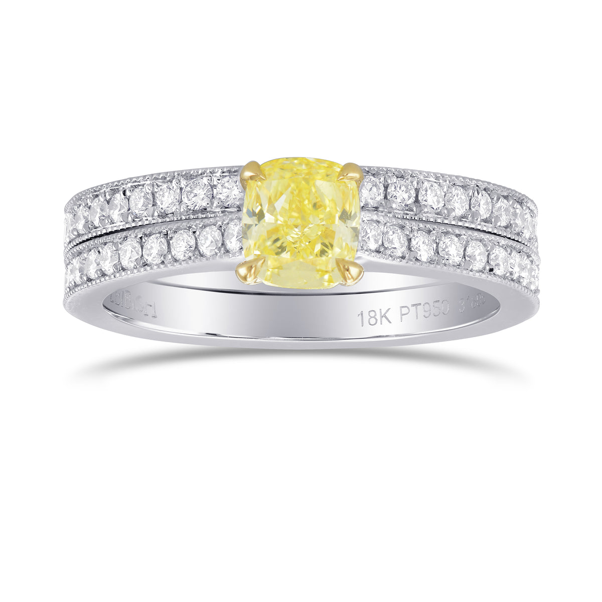 Mill-grain Solitaire Side Diamond Ring Setting