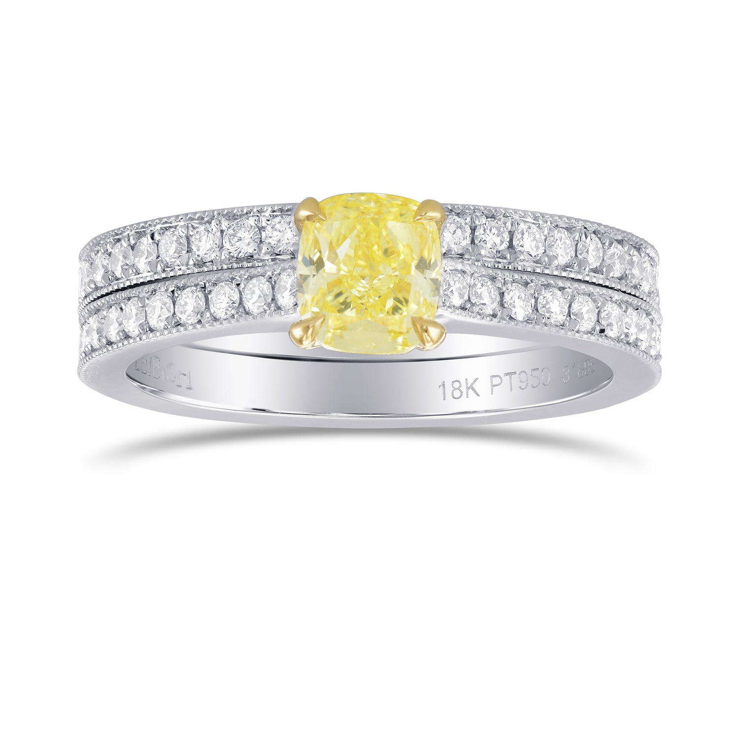 Mill-grain Solitaire Side Diamond Ring Setting