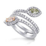 Pink & Chameleon Marquise Diamond Halo Ring