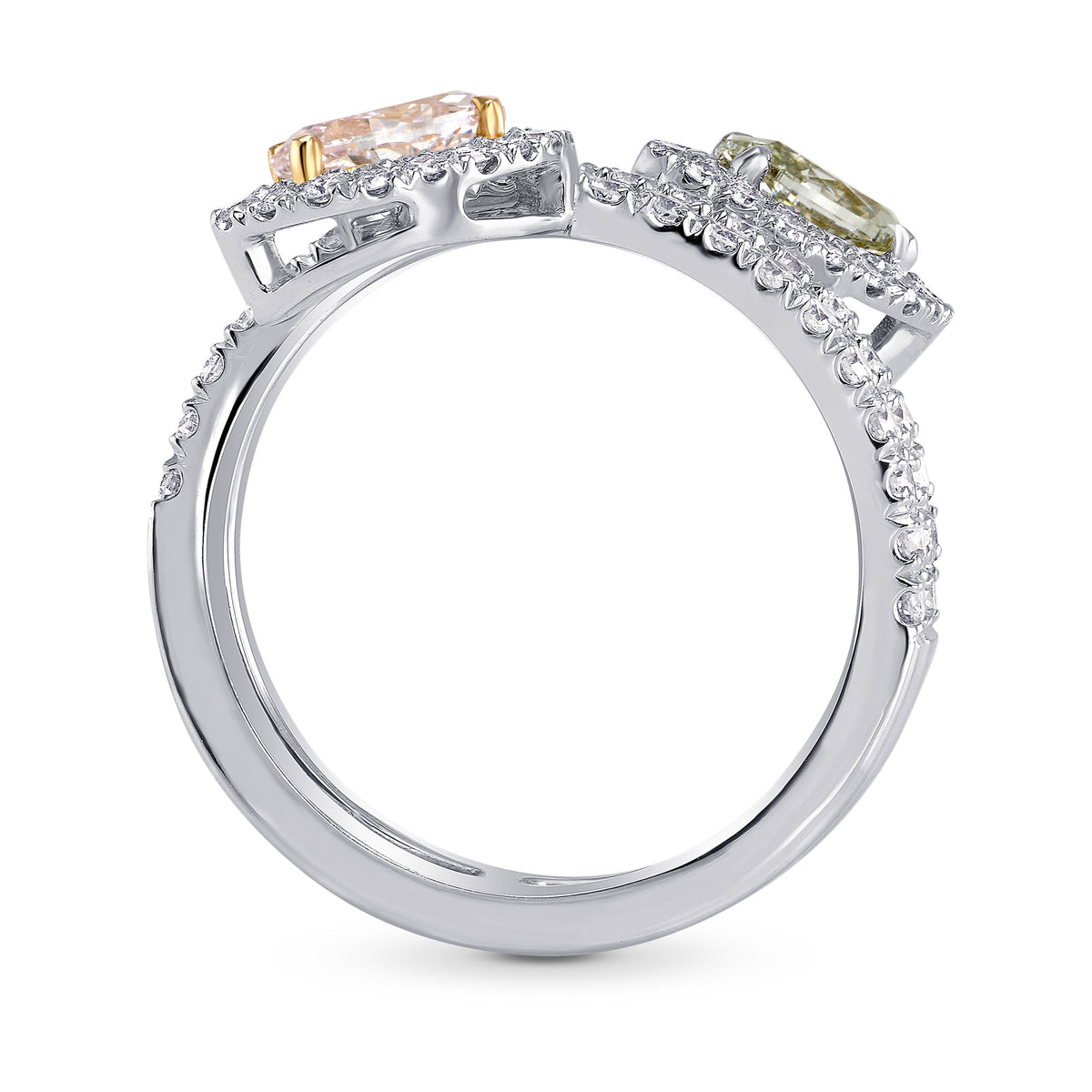 Pink & Chameleon Marquise Diamond Halo Ring