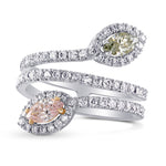 Pink & Chameleon Marquise Diamond Halo Ring