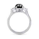 Black & White Diamond Round Brillant 3 Stones Ring