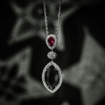 Natural Fancy Black Marquise Diamond & Ruby Necklace