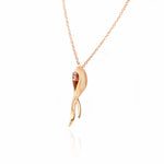 Pink Diamond Rose Gold Breast Cancer Awareness Ribbon Pendant