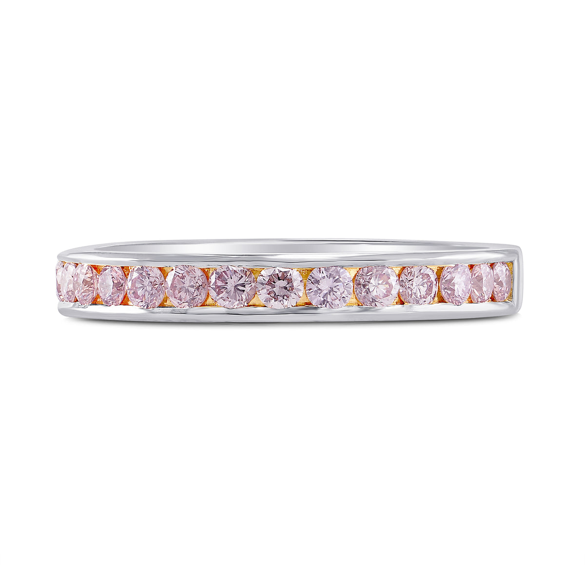 Light Pink Diamond Channel Band Ring