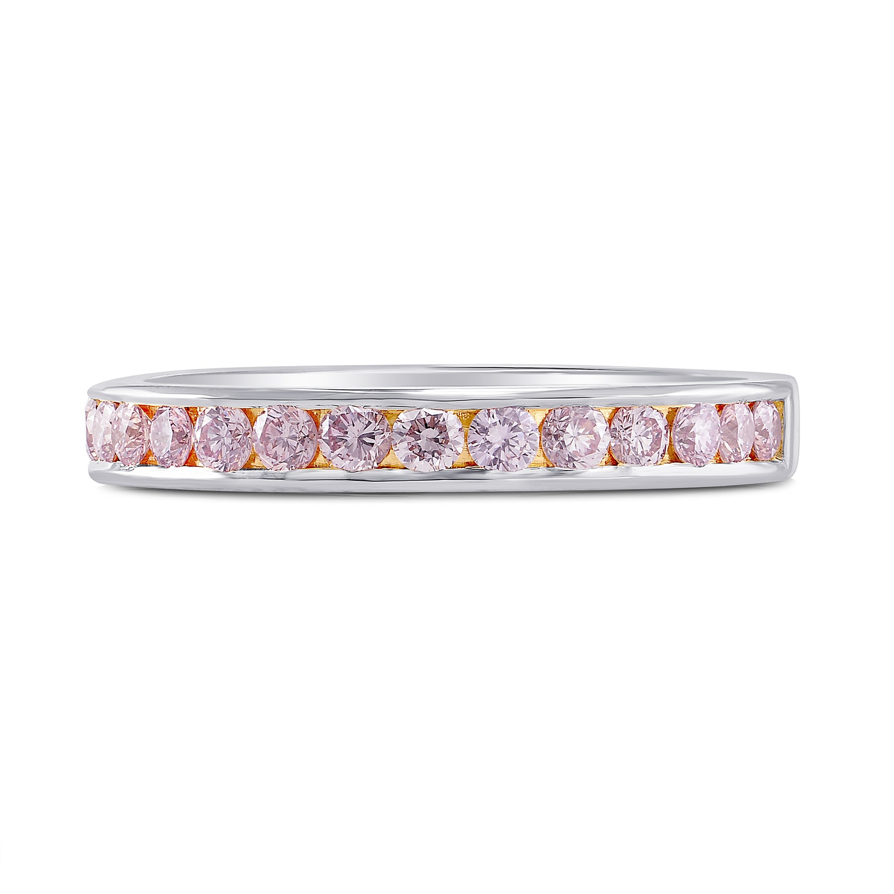 Light Pink Diamond Channel Band Ring
