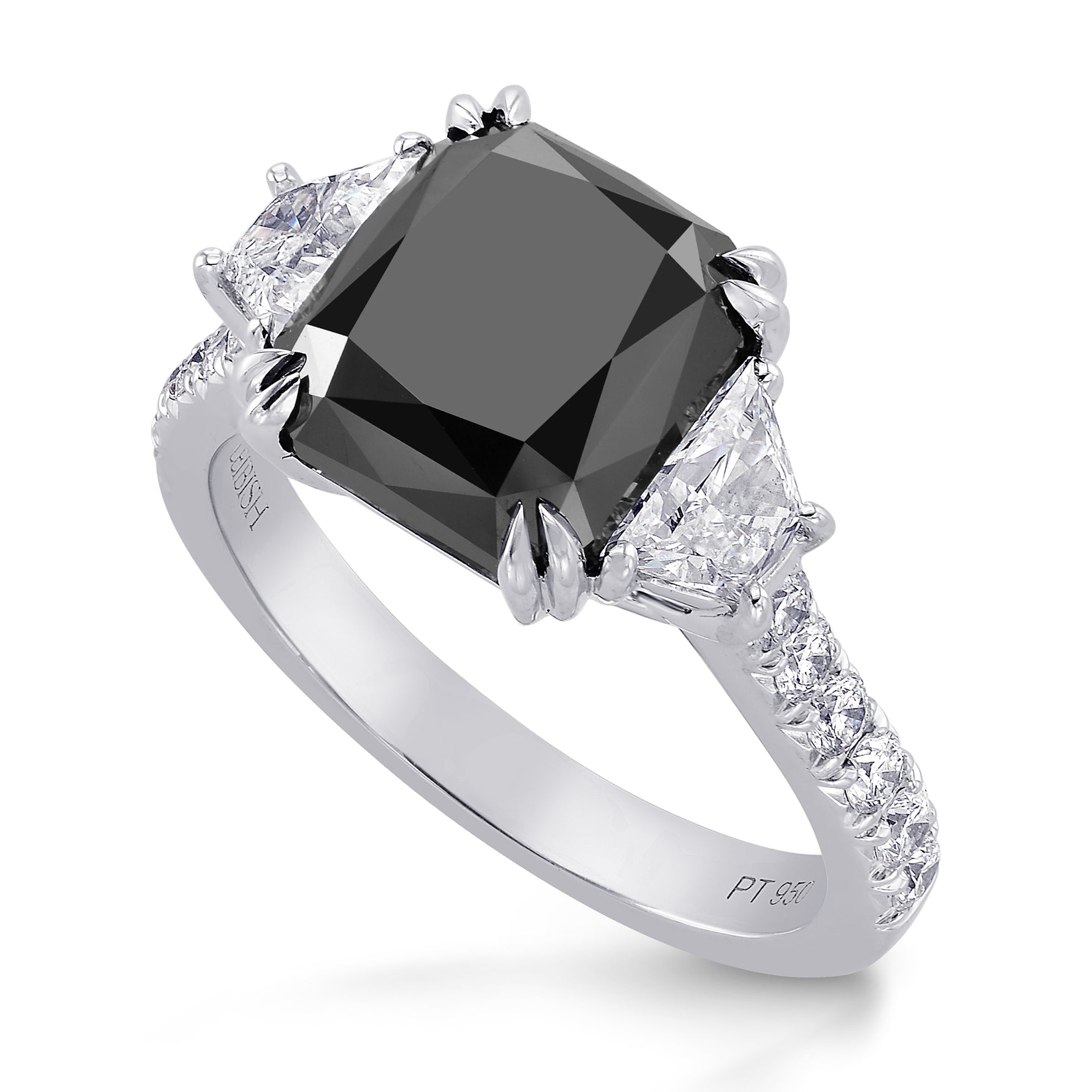 Natural Unheated Fancy Black Diamond Engagement Ring