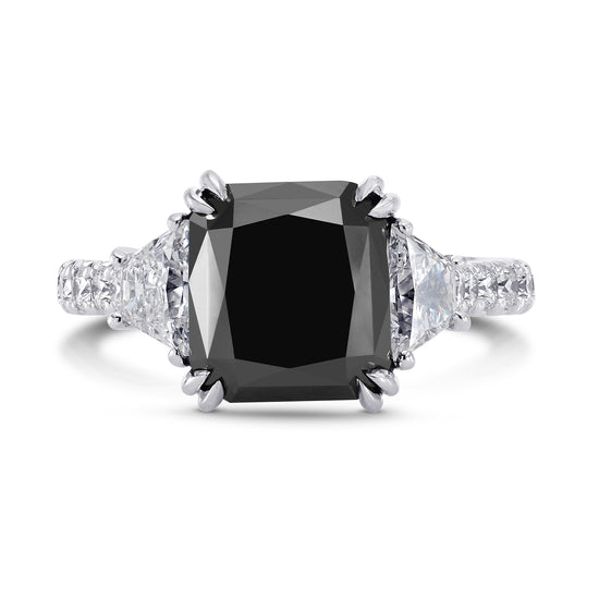 Natural Unheated Fancy Black Diamond Engagement Ring