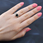 Natural Radiant Fancy Black Pave Diamond Ring 
