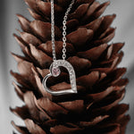 Pink and White Diamond Heart Pendant