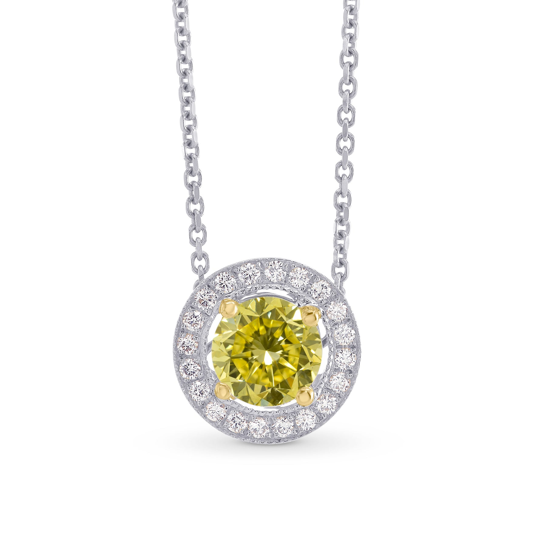 Cushion Milgrain Halo Diamond Pendant Setting - 4