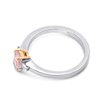 Light Pink Radiant Diamond 3 Stone Ring