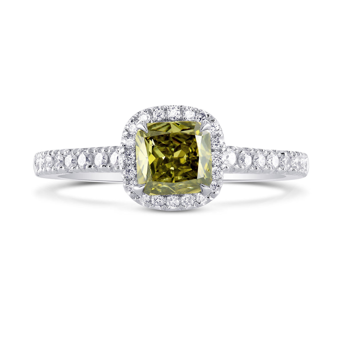Chameleon Cushion Diamond Halo Ring