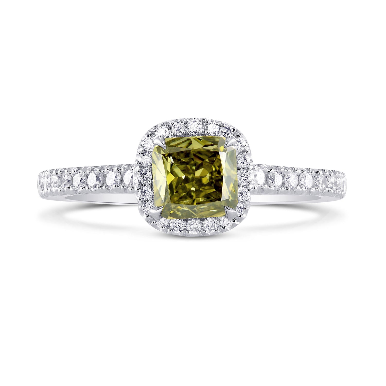 Chameleon Cushion Diamond Halo Ring
