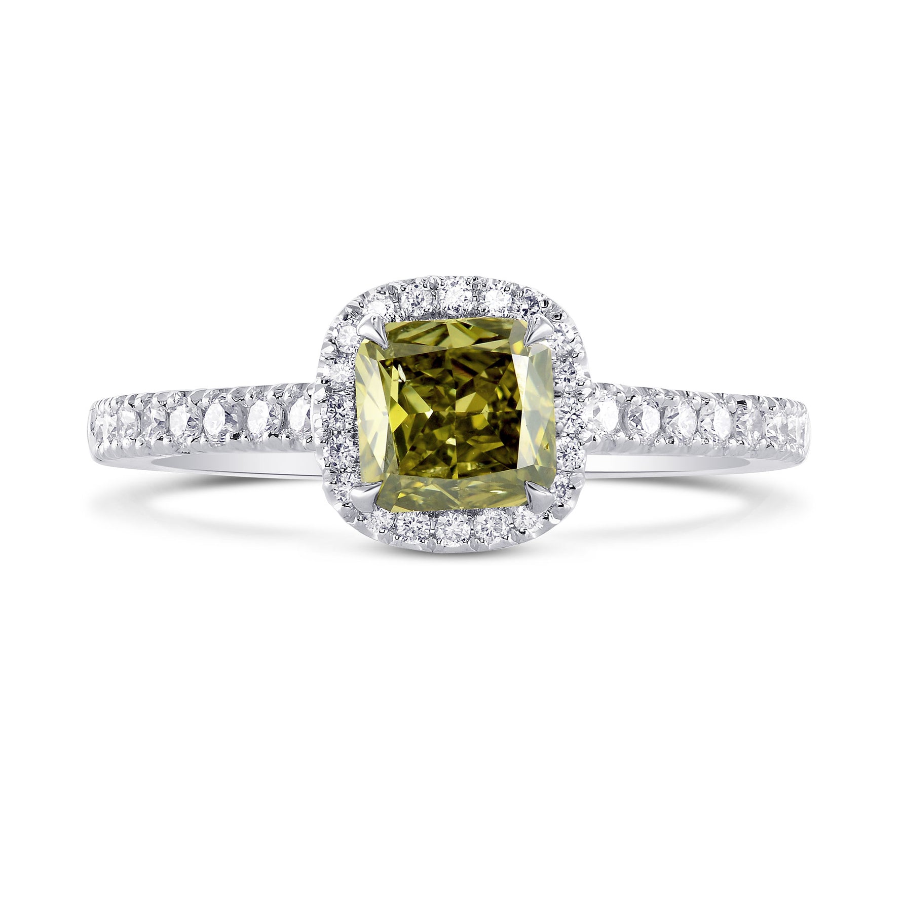 Chameleon Cushion Diamond Halo Ring