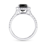 Fancy Black Cushion Diamond Halo Ring