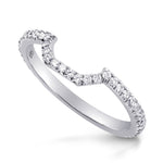 Round Brilliant Diamond Half Eternity Pave Set Wedding Ring