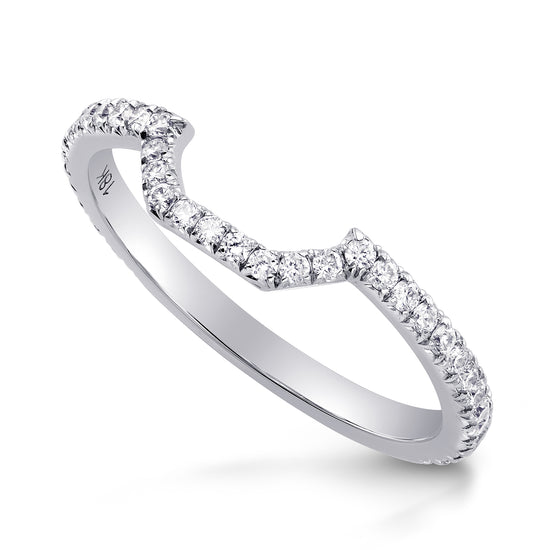Round Brilliant Diamond Half Eternity Pave Set Wedding Ring