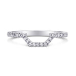 Round Brilliant Diamond Half Eternity Pave Set Wedding Ring