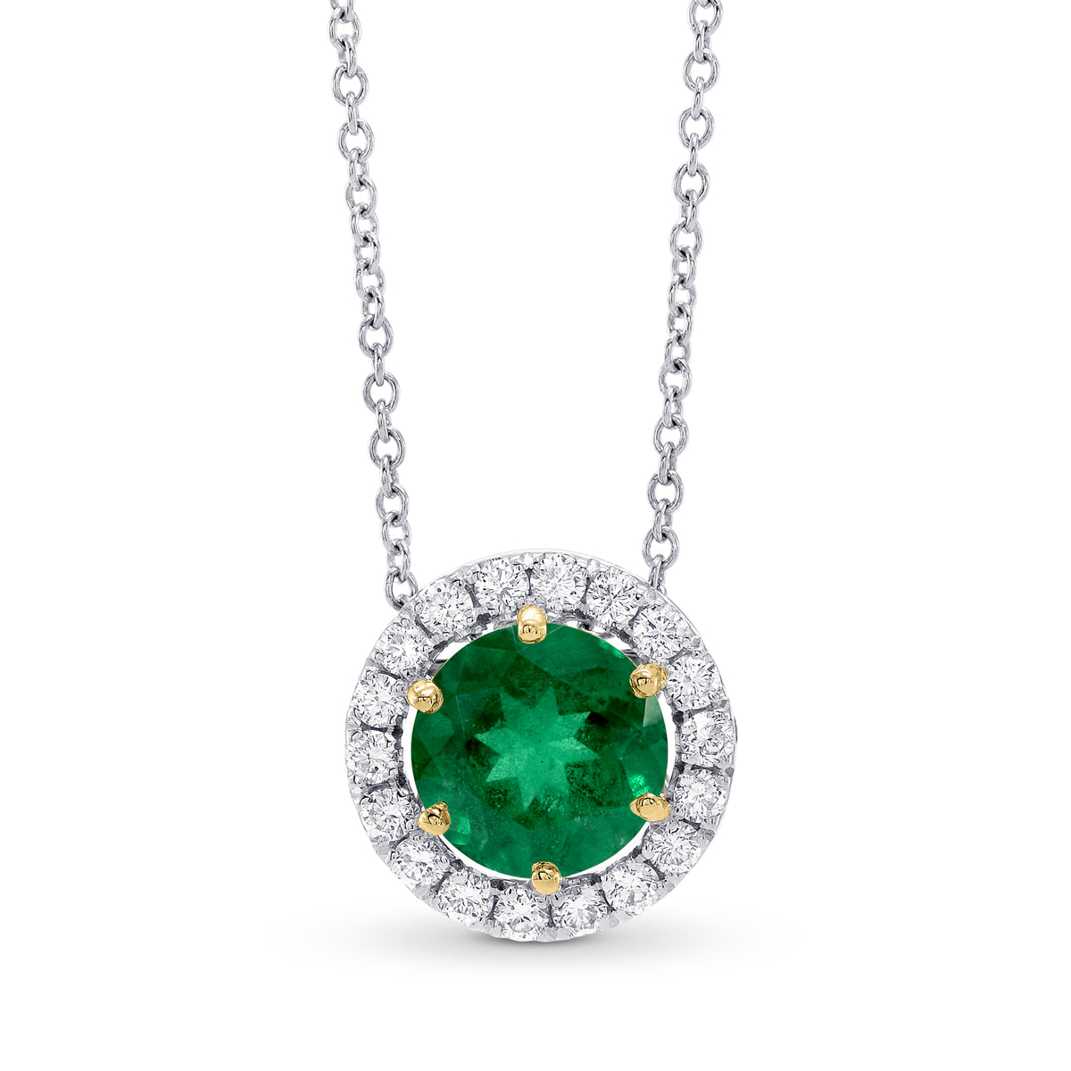 Round Micro-Pave Halo Diamond Pendant