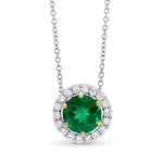 Round Micro-Pave Halo Diamond Pendant