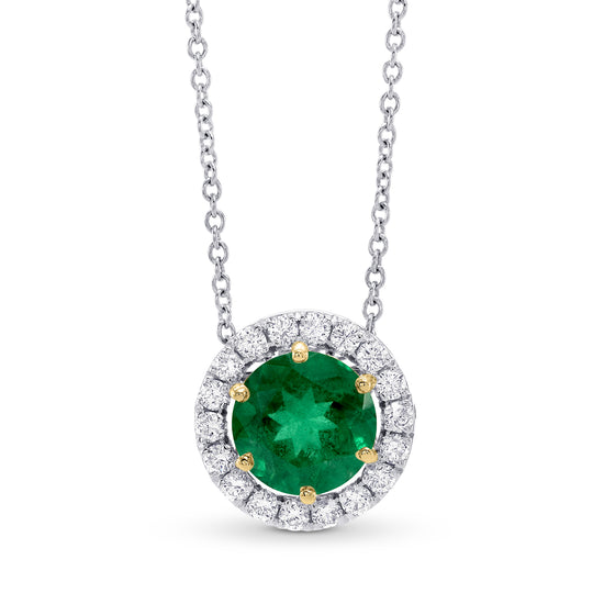 Round Micro-Pave Halo Diamond Pendant
