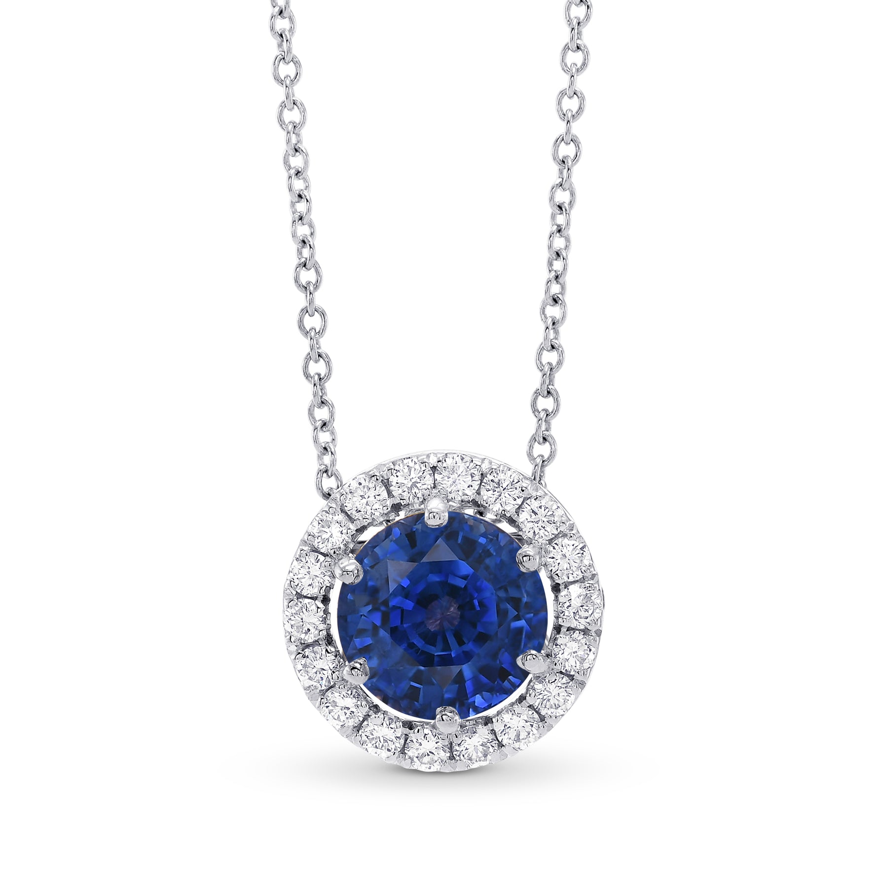 Round Micro-Pave Halo Diamond Pendant - 3