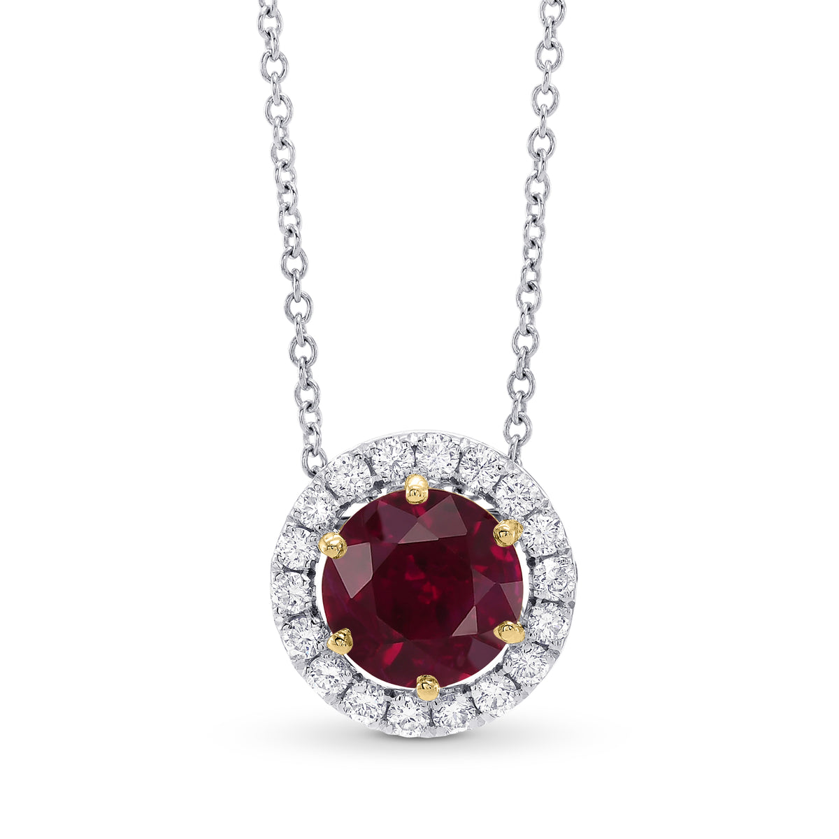 Round Micro-Pave Halo Diamond Pendant - 2