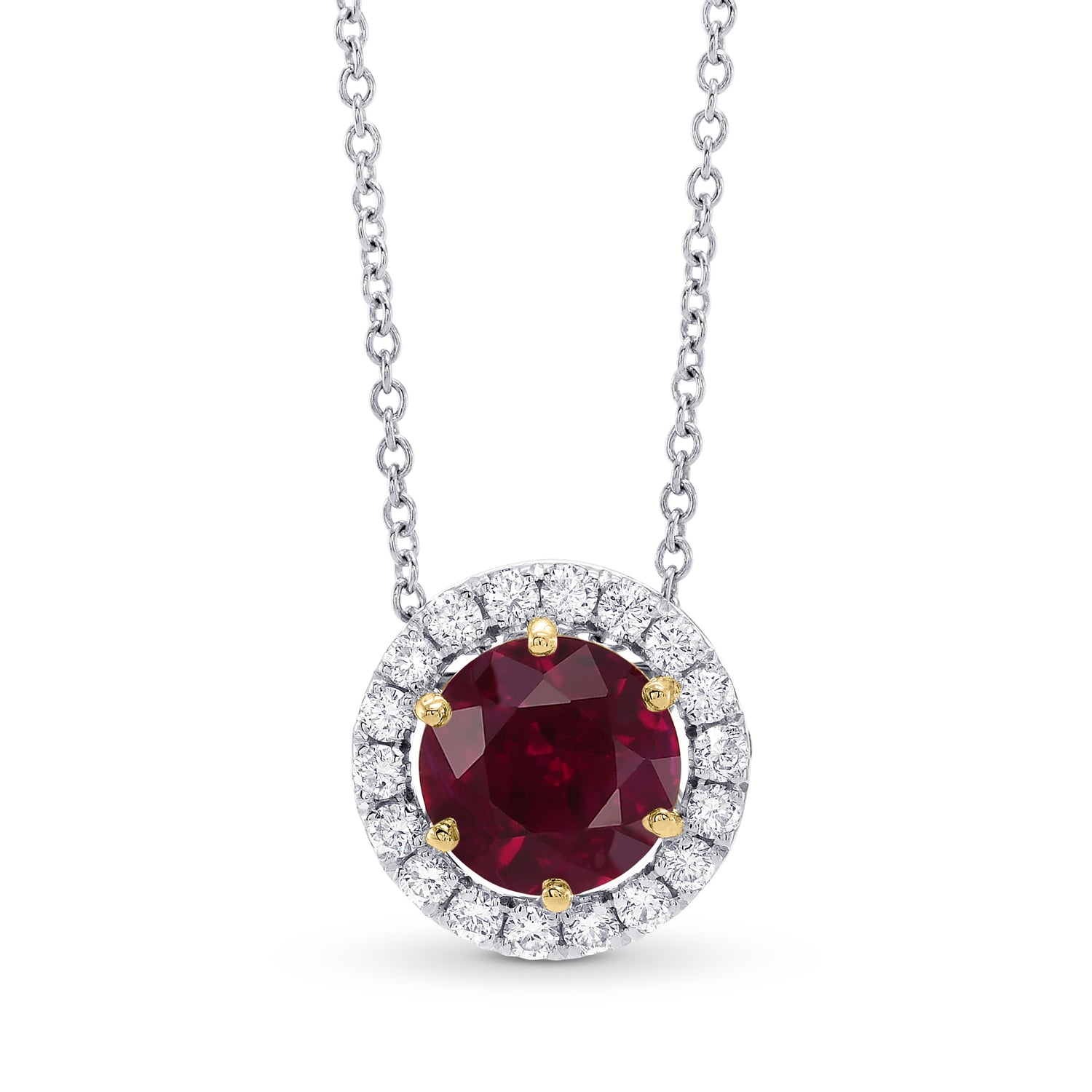 Round Micro-Pave Halo Diamond Pendant - 2