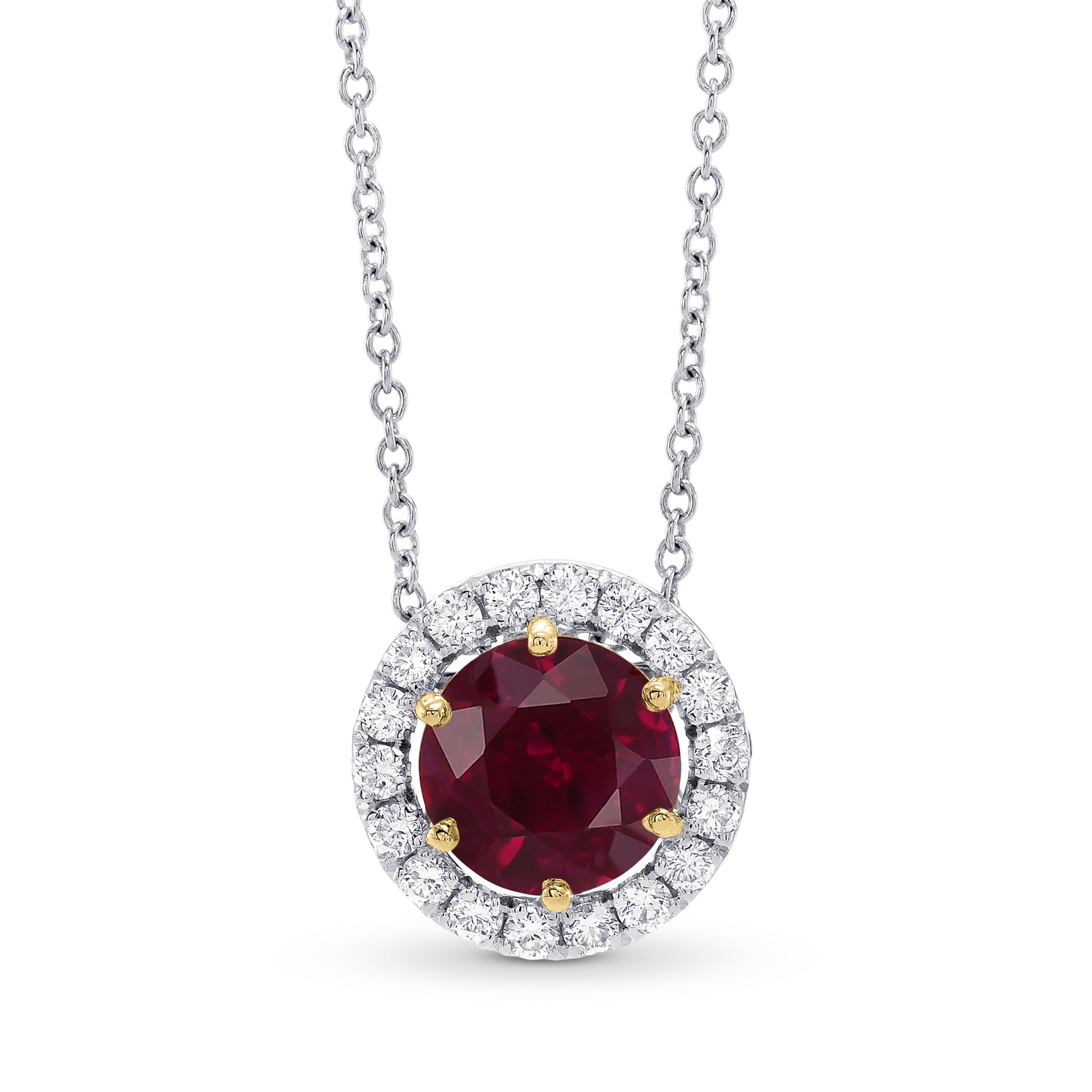 Round Micro-Pave Halo Diamond Pendant - 2