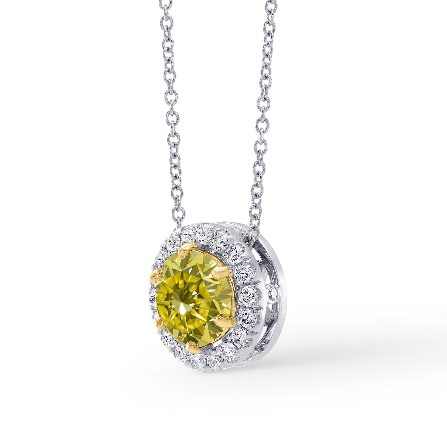 Round Micro-Pave Halo Diamond Pendant - 5