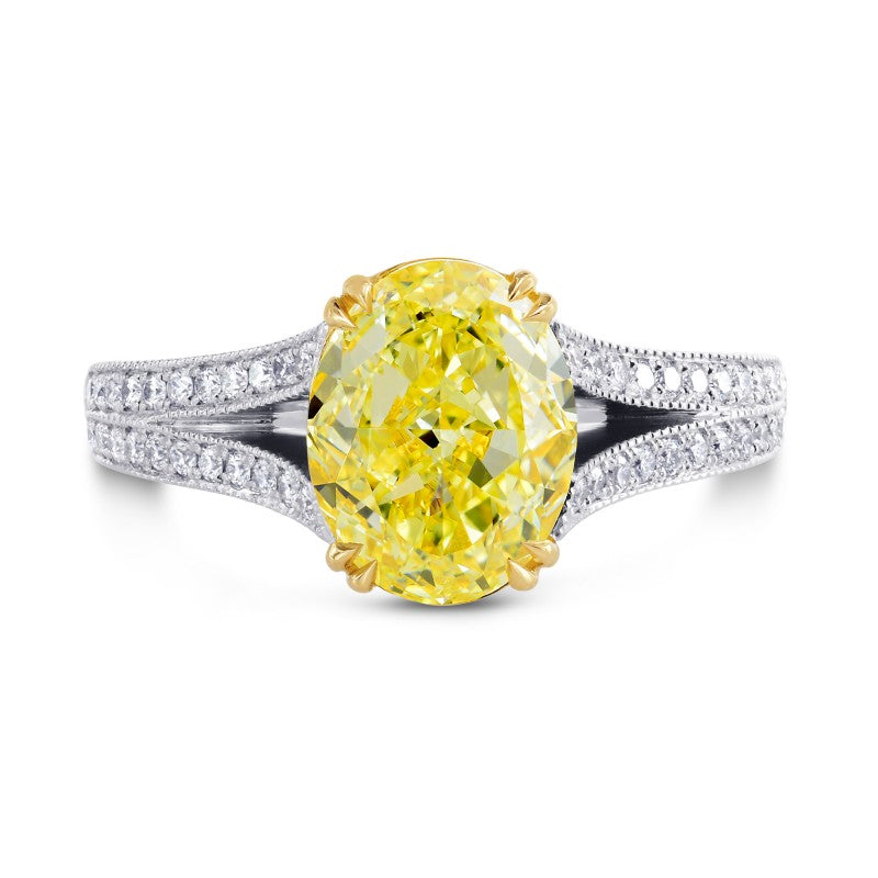 Solitaire Ring Setting with a Milgrain Split Pave Shank