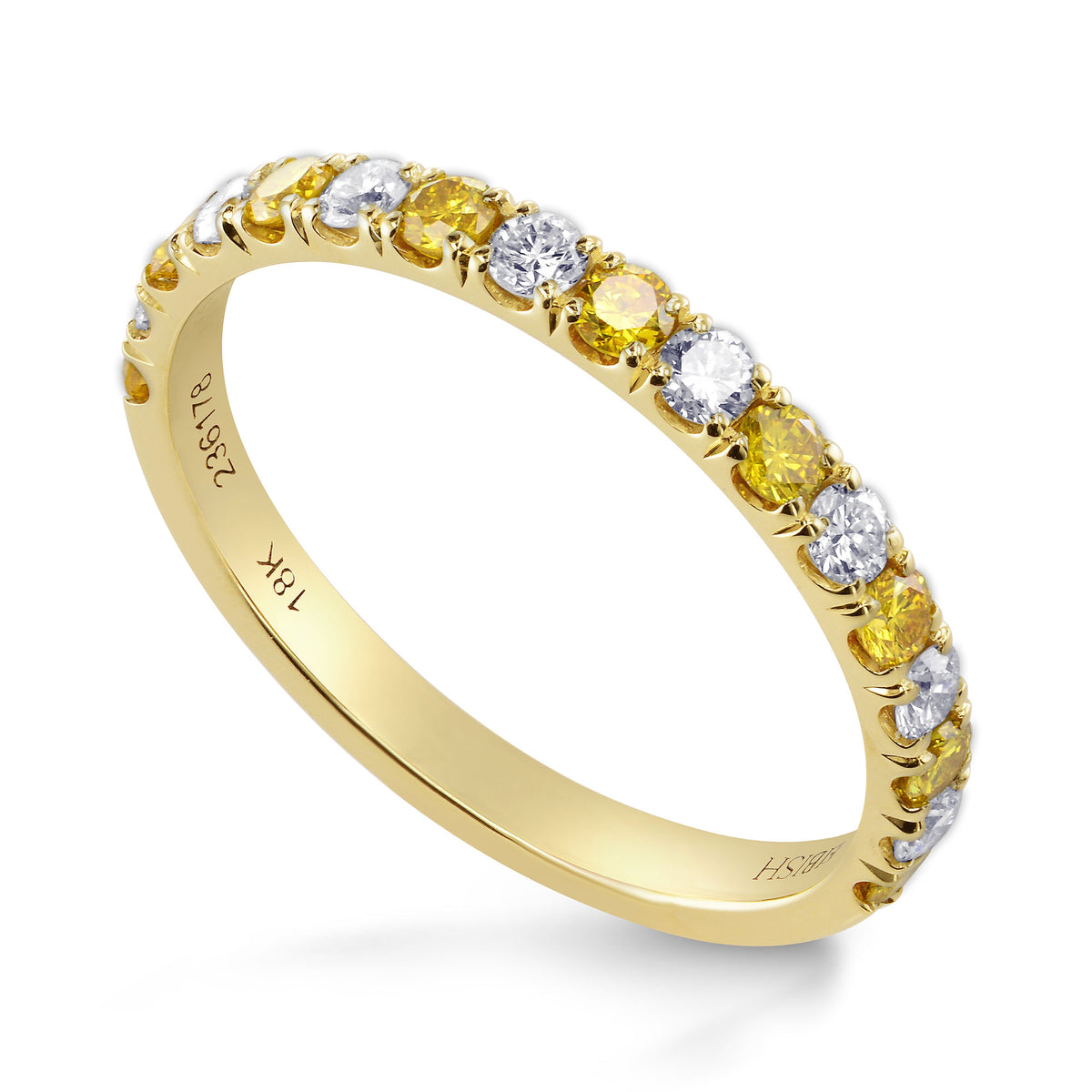 Fancy Vivid Orange Yellow Diamond Band Ring