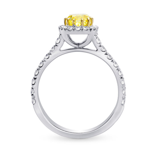 Fancy Intense Yellow Radiant Halo Diamond Ring