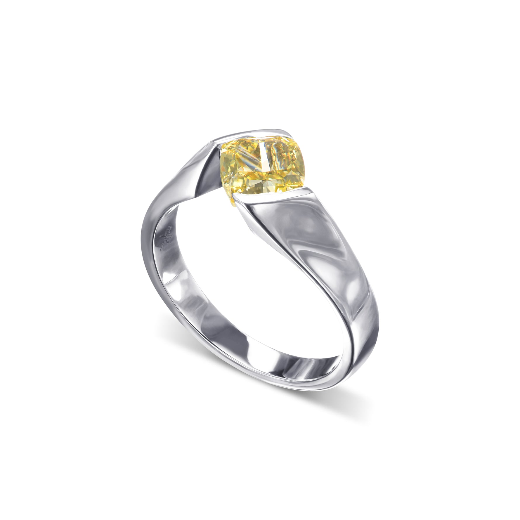 Square Crossover Solitaire Ring Setting - 3