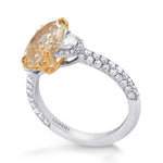 Very Light Brown Oval Diamond Ring